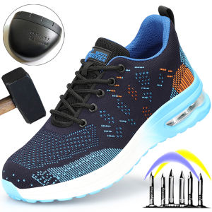 Safety Shoes Men Work Boots Steel Toe Shoes Work Safety Boots Puncture-Proof Work Sneakers Mens Boots Breathable Work Shoes