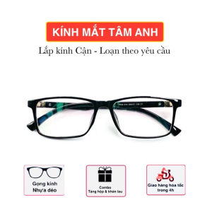 Gọng kính cận vuông nam nữ chất liệu nhựa dẻo nhiều màu-nhận cắt cận loạn theo yêu cầu