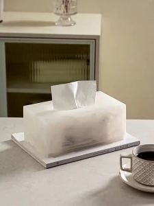 xpkQ Minimalist Tissue Boxes Dining Table Napkin Ornament Luxury Cloud Pattern Paper Tissue Living Room Home Storage Decor R3K9L
