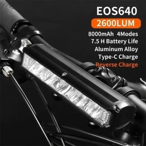 Bike Light LED 8000 MAh Flashlight Aluminum Alloy USB Charging High Light Night Riding Mountain Cycling Light Riding Warning Light