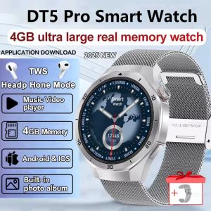 2025 New GT5pro Smart Watch for Men Women 4GB RAM Local Music Recordings Photo Albums GPS Tracker AMOLED HD Screen Bluetooth Call SmartWatch