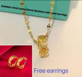 LUCKY Charm  Money Catcher Coin Stainless Charm  necklace free Earrings