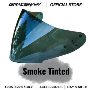 (VISOR) Gracshaw Helmet Visor for Gennex G535 /Gaizer G838 /Gaizer 2 / Geomax G555 New Upgrade Version (Smoke Visor/Revo Gold Blue/Pista Purple/Pink Gold/Galaxy Black/Starlight Blue Visor (Day & Night Use)