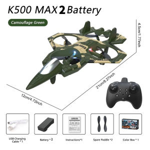 K500Max Fighter Jet Quadcopter Drone Stunt Light RC Airplane Four Channels Hovering High Altitude Rolling Special Effect