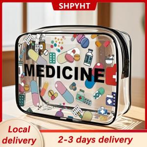 [COD] SHPYHT Local delivery Ship within 24 hours Medicine Cosmetic Bag Women Large Capacity Travel Organizer Easy Wipe Clean Toiletry Pouch Daily Use Trip Toiletry Travel Bag