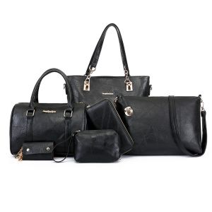 DROPASSIST 1426 Set of 6 in 1 Handbeg All in One Set Wallet Purse Sling Bag Woman Fashion BegWanita Premium PU Handbag
