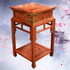 Đôn ngăn kéo vuông kê đồ trang trí gỗ hương mặt 38 cao 50607080