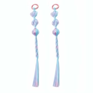 OMQAIO 2pcs Đầy màu sắc Bím tóc xoắn hình quả bí ngô Nối tóc Tổng hợp Dây buộc tóc vẽ họa tiết sân khấu Dài Tóc giả Băng đô tóc giả cho bé gái dành cho phụ nữ