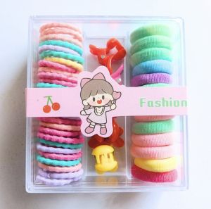 Ikat Rambut Jepit Karet Rambut Anak Model Korea (Free Box Gift Set) Aksesoris Rambut Anak Elastis Warna Warni Anak Perempuan / Girl Hair Accessories