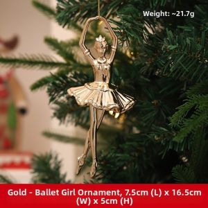 NAELIN Nhựa  dây chuyền hình cây thông Noel Chuông Hươu Bông Tuyết Người tuyết vàng Đồ trang trí cây thông Noel  Mạ điện Đồ trang trí treo. Trang trí nhà cửa