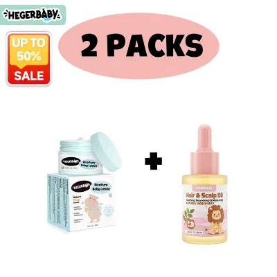 Hegerbaby RicePure Baby Lotion + Hair Scalp Oil - Relieve Prickly Heat & Boosts Hair Growth