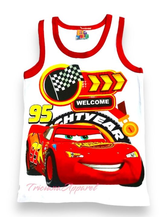 Cars Lightning McQueen Sando For Kids Character Prints Tops Sleeveless For Boys Lazada PH