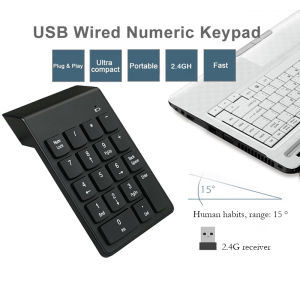 คีย์บอร์ดตัวเลข แป้นพิมพ์ตัวเลขNumeric Keypad2.4G Wirelesคีย์บอร์ดตัวเลขไร้สาย18ปุ่ม ใช้ได้กับทุกอุปกรณ์เพียงต่อ USBรองรับอุปกรณ์ แป้นตัวเลขB59