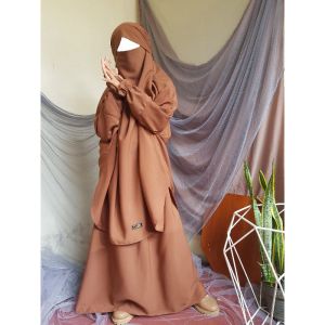BAJU LEBARAN ANAK MODEL french khimar set rok