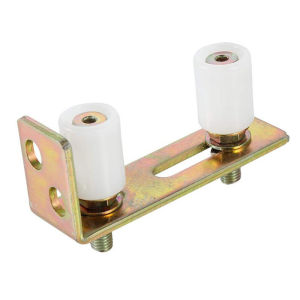 [Habilulu] 1set Guide Wheel Patio Door Track Guide Rollers Sliding Door Guide Rollers With L-Pillar Bracket Adjustable Double Nylon Rollers