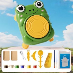 Kids pottery wheel machine clay set OEM educational art craft mainan kreativ rumah tangga fun belajar tangan