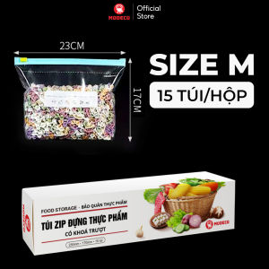 Túi Zip Đựng Thực Phẩm Cao Cấp Modeco - Túi Bảo Quản Thức Ăn Đồ Khô Đồ Tươi Sống Trong Tủ Lạnh - An Toàn Có Thể Tái Sử Dụng