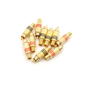 [ezrae Libun] 10pcs RCA Connector Male Jack Plug Audio Vedio Welding Red Black