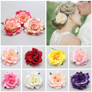 ADAM Fashion Bridesmaid Women Rose Flower Hairpin Brooch Wedding Hair Clip