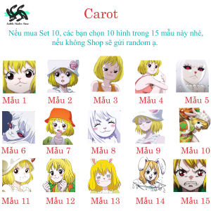 One Piece - Set 10/15 Sticker Carrot anime/manga One piece dán trang trí laptop điện thoại siêu đẹp chống nước chống xước