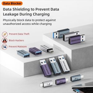 GEORG สำหรับการเรียกเก็บเงินเท่านั้น ตัวบล็อกข้อมูล USB ปฏิเสธการแฮ็ก ป้องกันการดูดซับน้ำ USB Type-C ดีเฟนเดอร์ ขนาดกะทัดรัด อลูมิเนียมอัลลอยด์ ตัวแปลงการชาร์จ