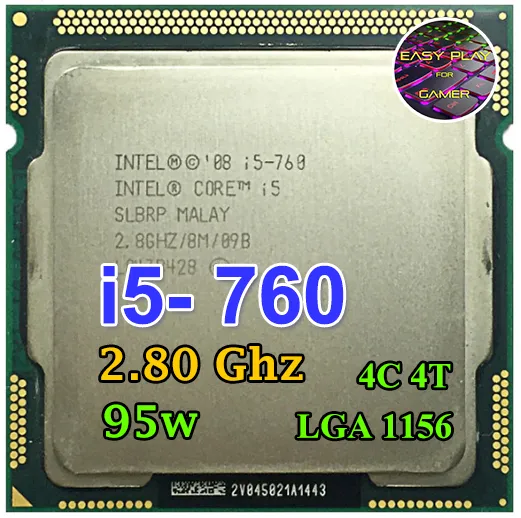 CPU Intel i5-760 GHz 4คอ4เทรด 95W LGA 1156 ฟรีซิลิโคน1ซอง