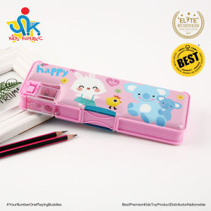 Double Sided Opening Magnetic Pencil Case for Kids Children Pencil case with Sharpener