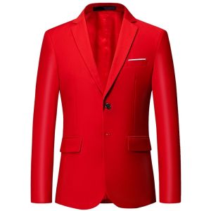 Suit For Men High End Pure Color Korean Slim Design Evening Formal Dinner Business Office Wedding Tuxedo Male Workwear