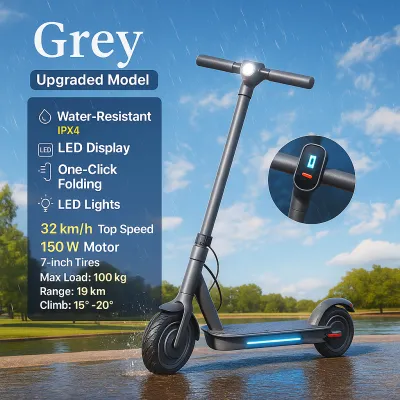 Electric Scooter For Kids Adult Foldable Adjustable lightweight Music Colorful Lights One-click Fold