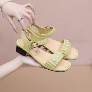[Free Shipping] Summer Sandals For Women Suitable For Both Indoor And Outdoor Wear PVC Nurse Sandals With Velcro Straps And Thick Wedge-Heeled Soles