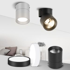 Foldable LED Downlights Ceiling Light Spotlight Tricolors Aluminum COB Ceiling Lamps Spot Lights 220V Surface Mounted Downlight For Living Room Bathroom Kitchen Indoor Lighting