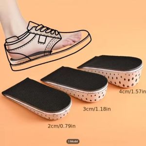 1Pair Memory Foam Half Insole Shoe Insoles Invisible Height Increase Insoles Heel Lift Shoes Pad Taller Height Increase