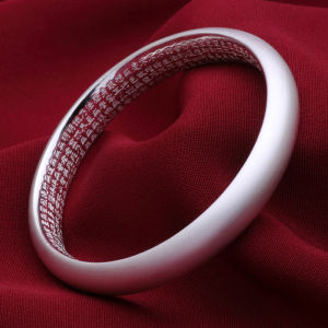 S999 Sterling Silver Closed Bracelet Inherited from Ancient Method Heart Sutra Men and Womens Frosted Smooth Face Noble Consort Bracelet Gift for Girlfriend and Mother