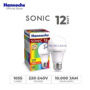 Bohlam Lampu LED Hannochs Sonic 12 Watt Bolam Rumah Cahaya Putih CDL SNI