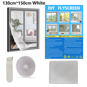 DIY Velcro Window Screen Net Anti-Mosquito Window Net Self-Adhesive Window Screen Netting Nylon Mesh Curtain with Velcro Tape Anti Mosquito Net for Window Door Anti Insect Gauze Detachable Mosquito Window Screen Net Mesh Screen for Window