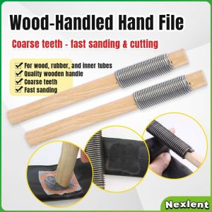 Nexlent Wood‑Handled Round Hand File Saw Rasp Manual Grinding Tool For Wood Carving Woodworking Tire Repair