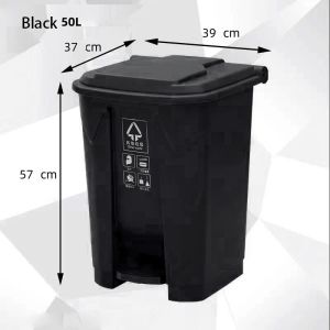 Large outdoor trash can with pedals 20L/30L/50L/80L/100L plastic rectangular trash can with lid commercial trash can with pedals
