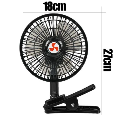 6 Inch Portable Car Fan Heavy Duty 24V With Clip-On Cigarette Lighter Vehicle Auto Car Fan 360° Rotation Ventilatio Car Fan Auto Cooling Fan Silent Cooling Air Fan For RV Golf Cart Supercar Pickup