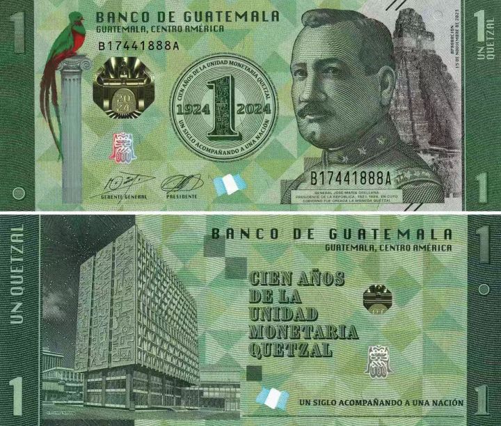 IBNS 2024 入围钞~2023 Banco De Guatemala 1 Quetzal (Commemorative Banknote ...