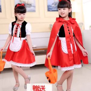 Halloween Little Red Riding Hood Costume Princess Dress Christmas Children cosplay Performance Masquerade Female Fairy Tale