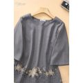 Áo trung niên thiết kế thanh nhã nhẹ nhàng chất liệu Linen gân tre cao cấp AN4L0428 Thời trang Thiều Hoa. 