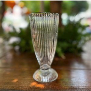 Bộ 6 Ly Sinh Tố Deli 345ml Vân Sọc Nổi Đáy Bóp Eo – Ly Thủy Tinh Sang Trọng Đựng Cafe Trà Sữa