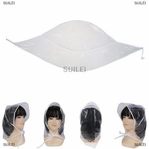 [COD] SUILEI 1Pcs Protect Hairstyle Rain Hat Plastic Bonnet for Women and Lady Clear