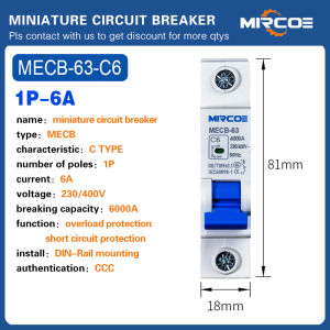 Special Offer MIRCOE MCB Miniature Circuit Breaker 6A/10A/16A/20A/32A/40A/50A/63A 1P/2P/3P Din Rail Mount AC 50/60Hz Air Switch 100% Original Authentic Electrical Protection