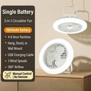 ✅SG Ready Stocks✅JOMO Remote Control Rechargeable Fan LED Light 3In1 Camping Fan 3Speed 3Color TypeC