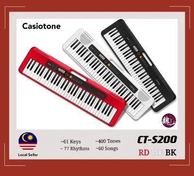 Casio CT-S200 61-Keys Casiotone Keyboard Beginner 卡西欧键盘电子琴初学61键 CT-S200