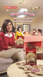 Wafer Khong Guan Classic Kemasan 350g.(Harga Borong Karton Paket 6-12bks).