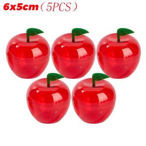 10Pcs Red Apple Shape Christmas Candy Boxes Plastic Containers Party Favors Christmas Decor Gift Boxes Storage Jar