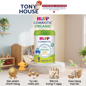 Sữa bột nhập khẩu HiPP 1 Combiotic Organic HMP 800g | Sữa Châu Âu | Hỗ Trợ Tiêu Hóa Tăng Đề Kháng tem phụ Vạn An