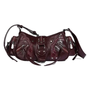 กระเป๋ามีสไตล์ที่มีกระเป๋าแบบหนีบแขนสไตล์รถจักรยานยนต์ย้อนยุคและรายละเอียดที่เหมาะกับโอกาสต่างๆ